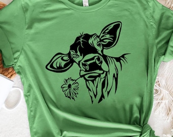 Cute Cow Shirt, Country Animal Lover T Shirt, Cow Heifer Kid Shirt, Farm Life Tee, Farm Girl Cow Gifts, Kids Farmer T Shirt, Ranch Men Women