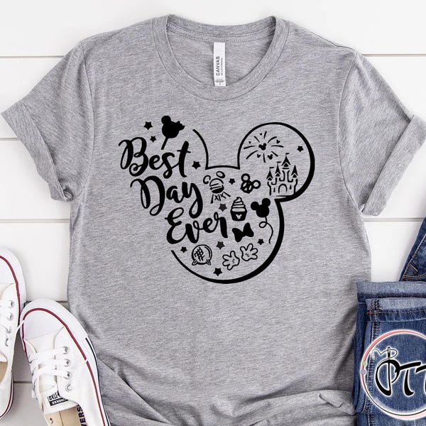 Camisetas Disney, Camiseta "El mejor día de la historia" de Disney, Camisetas de vacaciones familiares de Disney, Camiseta de Disneyland, Camisetas familiares de Disneyworld