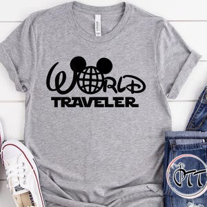 World Traveler Disney Epcot Shirt, Disney Shirts, Disney World Family Matching Tees, Disneyland Tee, Mickey T-Shirt For Men Women and Kids