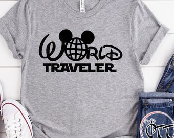 World Traveler Disney Epcot Shirt, Disney Shirts, Disney World Family Matching Tees, Disneyland Tee, Mickey T-Shirt For Men Women and Kids