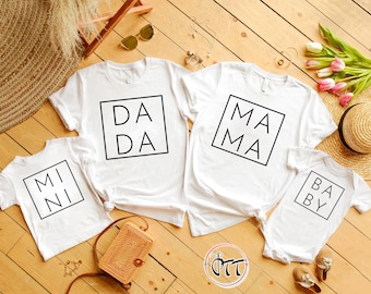 Matching Family Shirts: Mama, Dada, Mini, Baby Outfit Gift