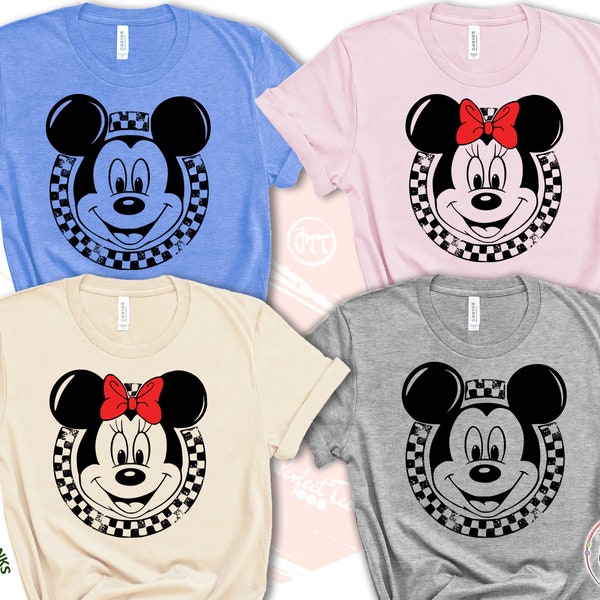 Retro Disney Shirts, Disneyworld Shirt, Disneyland Shirts, Mickey Minnie Mouse Checkered Family Shirts, Disney Shirts Women