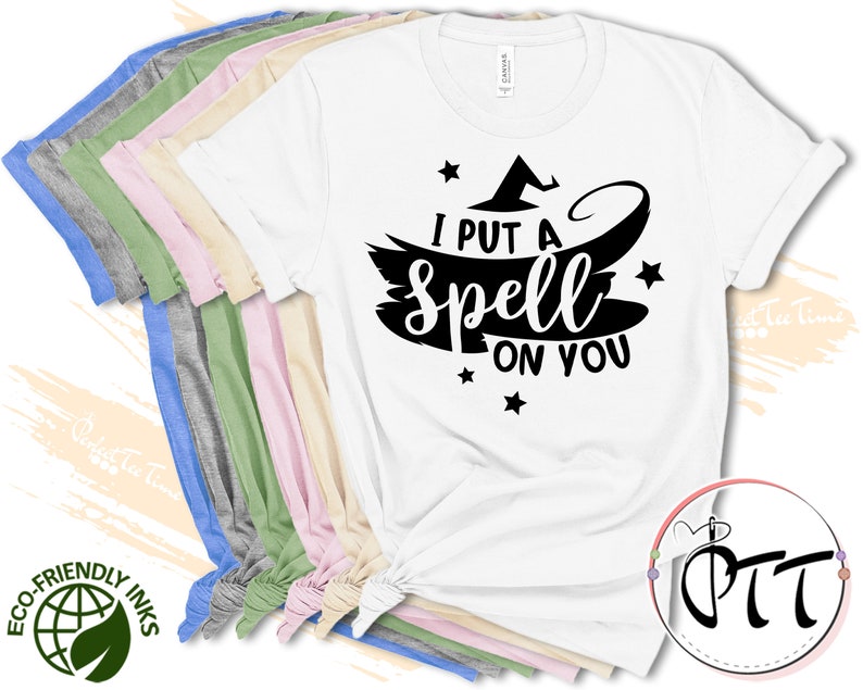 I Put A Spell On You Halloween Shirt Hocus Pocus Halloween Witch Shirt Mens Kids Women Funny Halloween Tee Womens Halloween Shirts