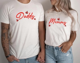 Ladybug Birthday Family Shirts, First Birthday Shirt, Matching Ladybug Tees, Cute Bug Theme Party Outfit, Mommy and Me Ladybug Tees