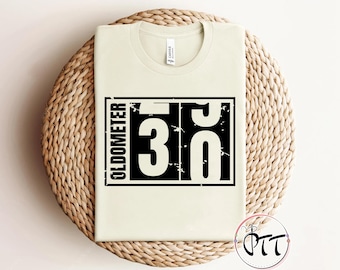 Funny 30th Birthday Oldometer Shirt: Unisex Screen Printed Cotton Tee, 30th Anniversary Shirt