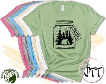 Graphic Tees, Pine Tree Shirt, Mason Jar Shirt, Forest Nature Lover TShirt, Men Kids Christmas Shirt, Womens Camping Shirt, Mountain T-Shirt