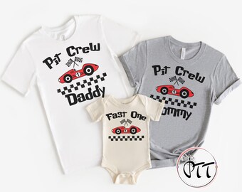 Car Race First Birthday Shirt, Fast One Pit Crew Birthday Shirt, Family First Birthday Party, Birthday Boy Shirt, Fast One 1st Birthday Tees