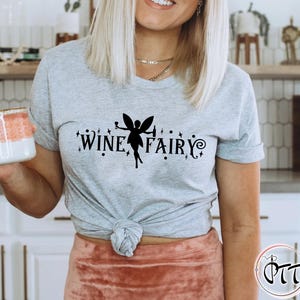 Wine Fairy T-Shirt: Funny Drinkerbell Graphic Tee, Womens Drinking Funny T-Shirt, Disney Tinkerbell Shirt