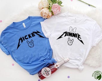 Mickey - Minnie Rock And Roll Shirt, Disney Shirts , Disneyland Matching Shirts, Disneyworld Family Shirts