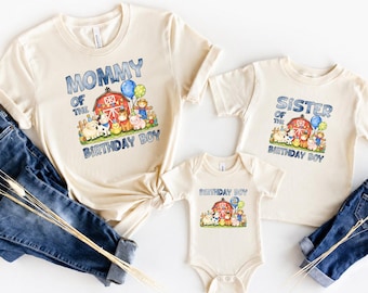 Farm Birthday Family Shirts, Birthday Barnyard T-Shirt, Farmhouse Birthday Matching Tee, Birthday Boy Farm Toddler Shirt, Farm Animal Shirt