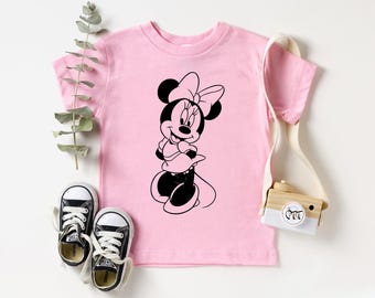 Disney Minnie Tee, Minnie Mouse T-Shirt For Girl, Disneyland Family Shirts, Disneyworld Tees For Women