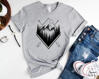 Pine Tree Graphic Tee: Mountain Adventure Shirt