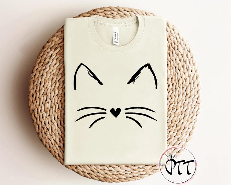 Cute Cat Shirt, Kitten Tee, Kitty T-Shirt, Animal Lover Kids Tees, I Love Cats, Funny Present Gift, Whiskers Face, Cat Mom Cute T Shirt