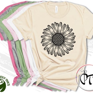 Sunflower Graphic Tee: Floral Garden Shirt, Kids Flower Plants Shirt