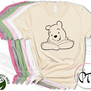 Winnie the Pooh and Friends T-shirts, Winnie Pooh, Rabbit, Tigger, Piglet,  Eeyore Outline Print T-shirts, Printed on Bella Canvas T-shirts - Etsy