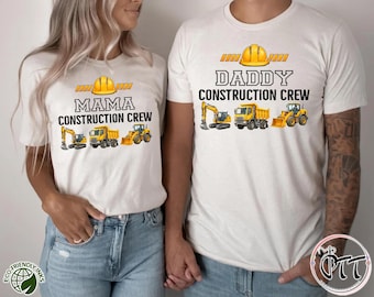 Personalized Construction Crew Matching Shirts, Two and Diggin' it Shirt, Kids Birthday Party Excavator Toddler Tee, Bday Boy, Dump Truck