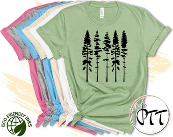 Pine Tree Shirt, Outdoor Shirt, Adventure T Shirt, Wanderlust Shirt, Forest Nature Lover TShirt, Camping Mountain T-Shirt, Christmas Shirt