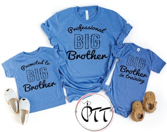 Promoted to Big Brother Shirt, Big Sister in training, Professional to Big Sister, New To the Crew, Little Bro, Matching Siblings Outfit