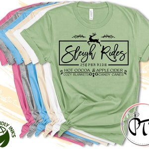 Sleigh Rides Christmas Shirt: Holiday Family Matching Tee