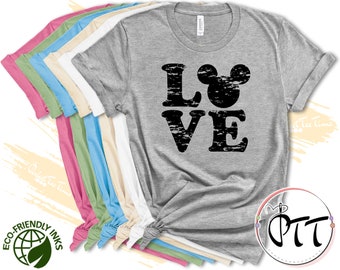 Disney Vintage Love Grunge Graphic Shirt, Disney Couple Shirts, Womens Disney Shirts, Disney Shirts, Disney Shirts For Girls