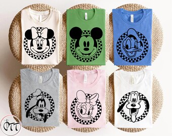 Disney Shirts, Disneyworld Family Shirts, Disneyland Group Matching Tees, Disney Retro Shirts, Mickey, Minnie, Pluto, Daisy, Goofy, Donald