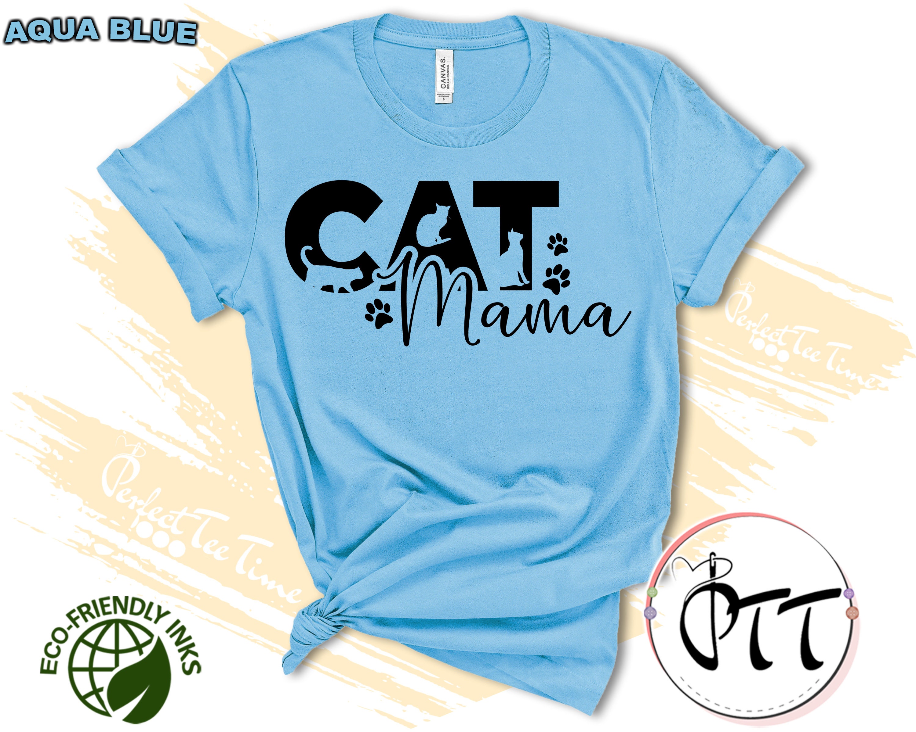 Cat Mama Shirt Cute Cat Mom T Shirt Womens Kitten Tee Kitty Etsy