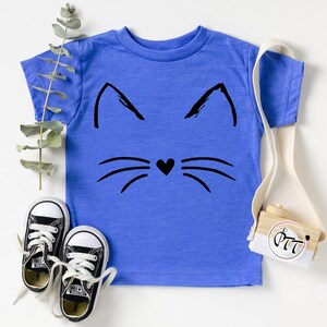 Cute Cat Shirt, Kitten Tee, Kitty T-Shirt, Animal Lover Kids Tees, I Love Cats, Funny Present Gift, Whiskers Face, Cat Mom Cute T Shirt