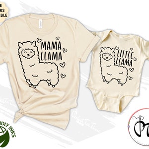 Mommy and Me Shirts, Mama Llama Shirt, Baby Little Llama, Baby Shower Boy Girl Gift, Mom Daughter Matching Shirts, Mother Son Outfits