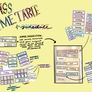 Pastel Rainbow Visual Timetable Schedule