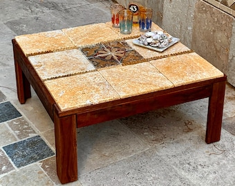 Tuscany Travertine Coffee Table | Rustic Coffee Table | Turkish Furniture | Farm House Coffee Table | Personalized Table