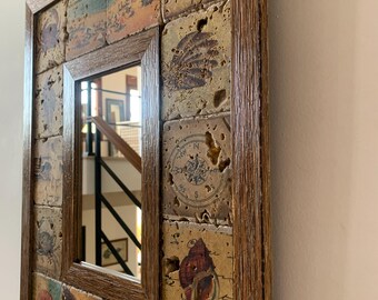 Handcrafted Ocean Inspired Vanity Mirror, Coastal Tile Decor, Seashell Bathroom Gift, Perfect Housewarming Present