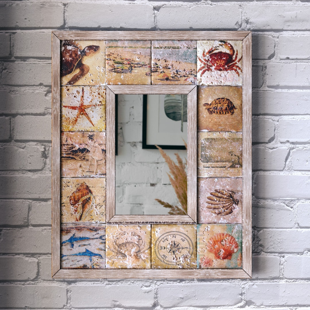 Coastal Mirrors for Wall Ocean Inspired Decor Seashell Etsy