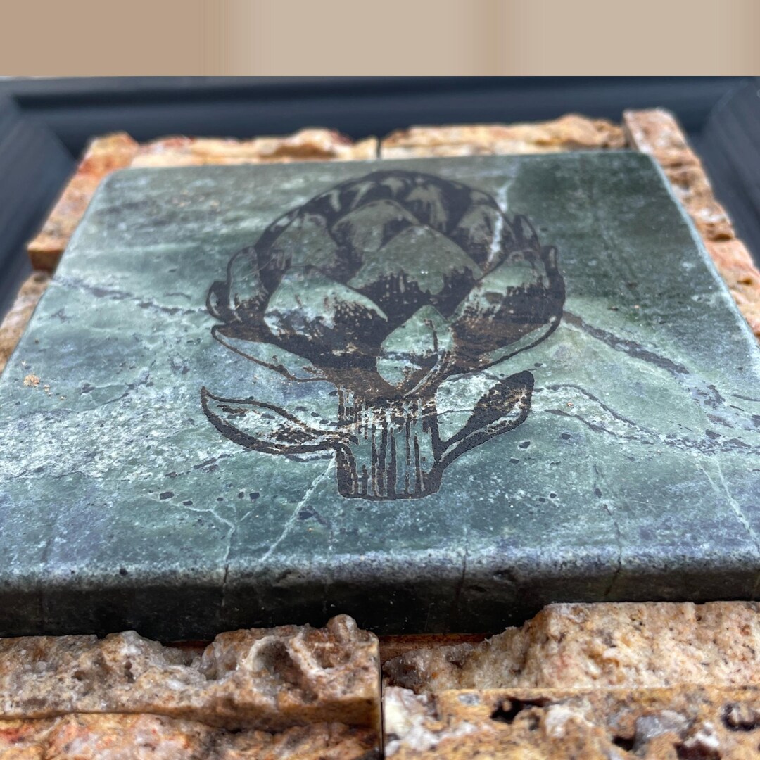 Laser Engraved ARTICHOKE ILLUSTRATIONS ART Perfect for New Home Owner
