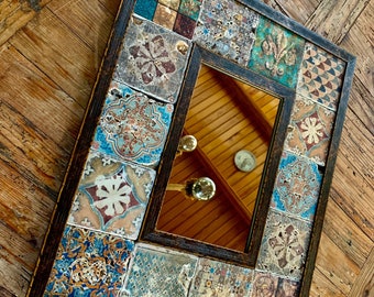 Large Rustic Mirror,Traditional Travertine Mirror,, Handmade Turkish Mirror, Huge Bohemian Mirror, Grand Statement Mirror