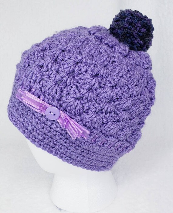 Handmade Crochet Light Purple Beanie! - Etsy display picture 3