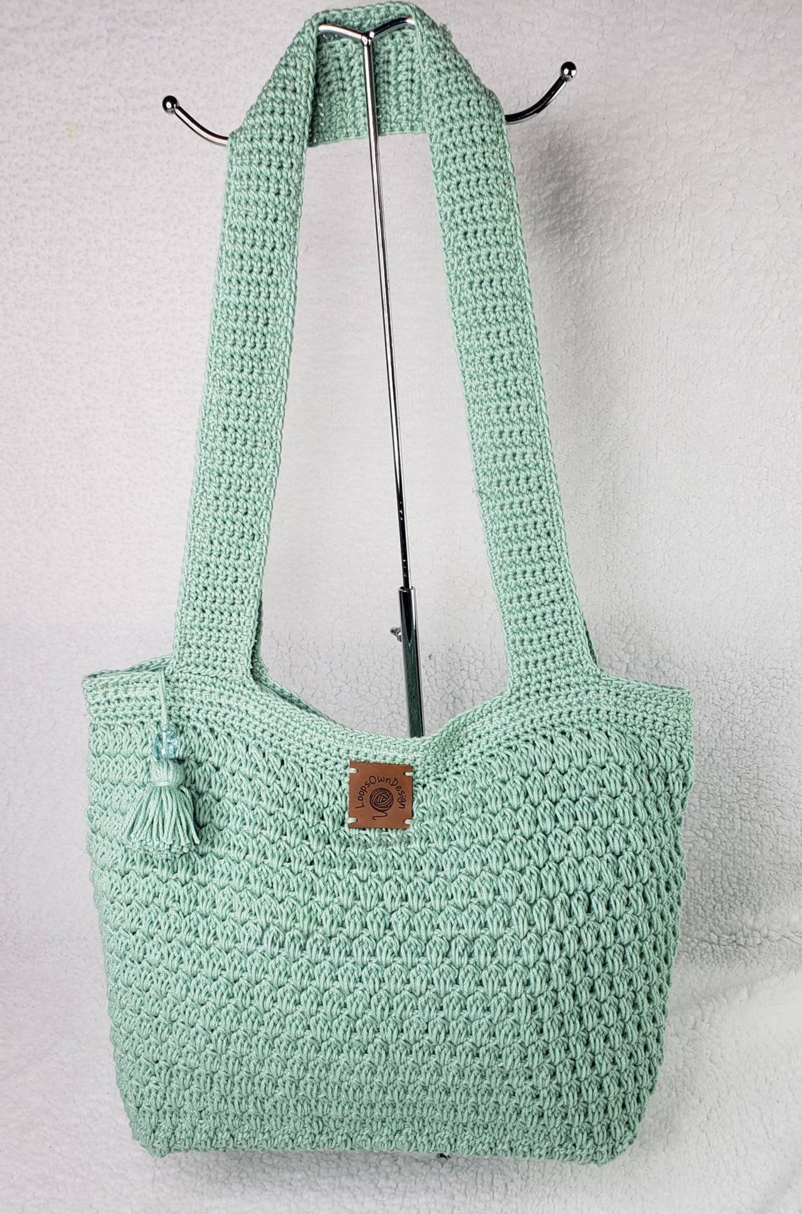 Mint Green Handmade Crochet Handbag - Etsy