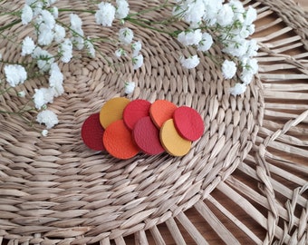 Red leather hair clip