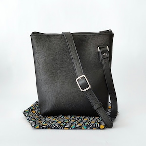 Black leather shoulder bag