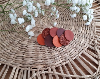 Orange and brown leather hair clip