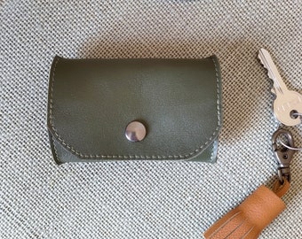 Khaki leather purse