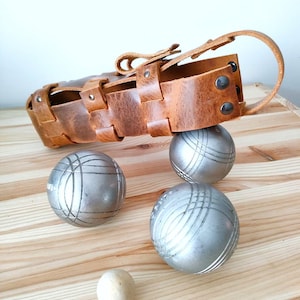 COLLECTION ANCIEN JEU DE PETANQUE PAIRE DE BOULE AVEC