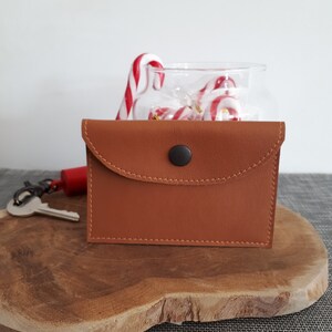 Porte cartes en cuir marron