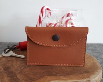 Brown leather card holder