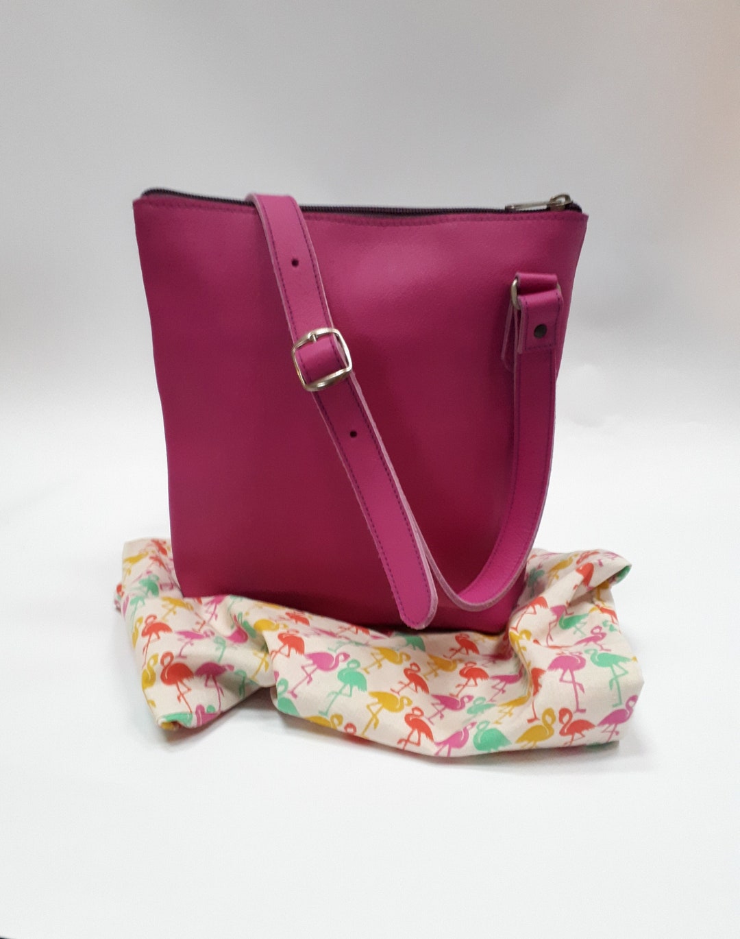 Buy Fuchsia Leather Shoulder Bag Online in India
