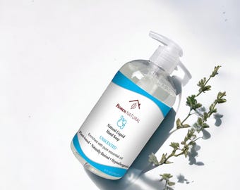 Natural Unscented Liquid Hand Soap: Plant-Based Vegan Formula