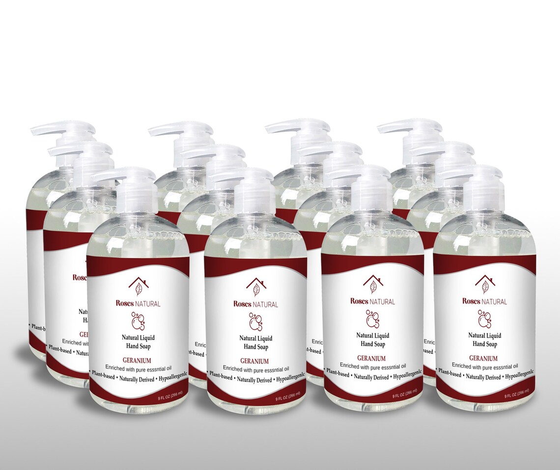 Wholesale Natural Hand Soap Private Label Soap 12 Bottles 9 Oz Each