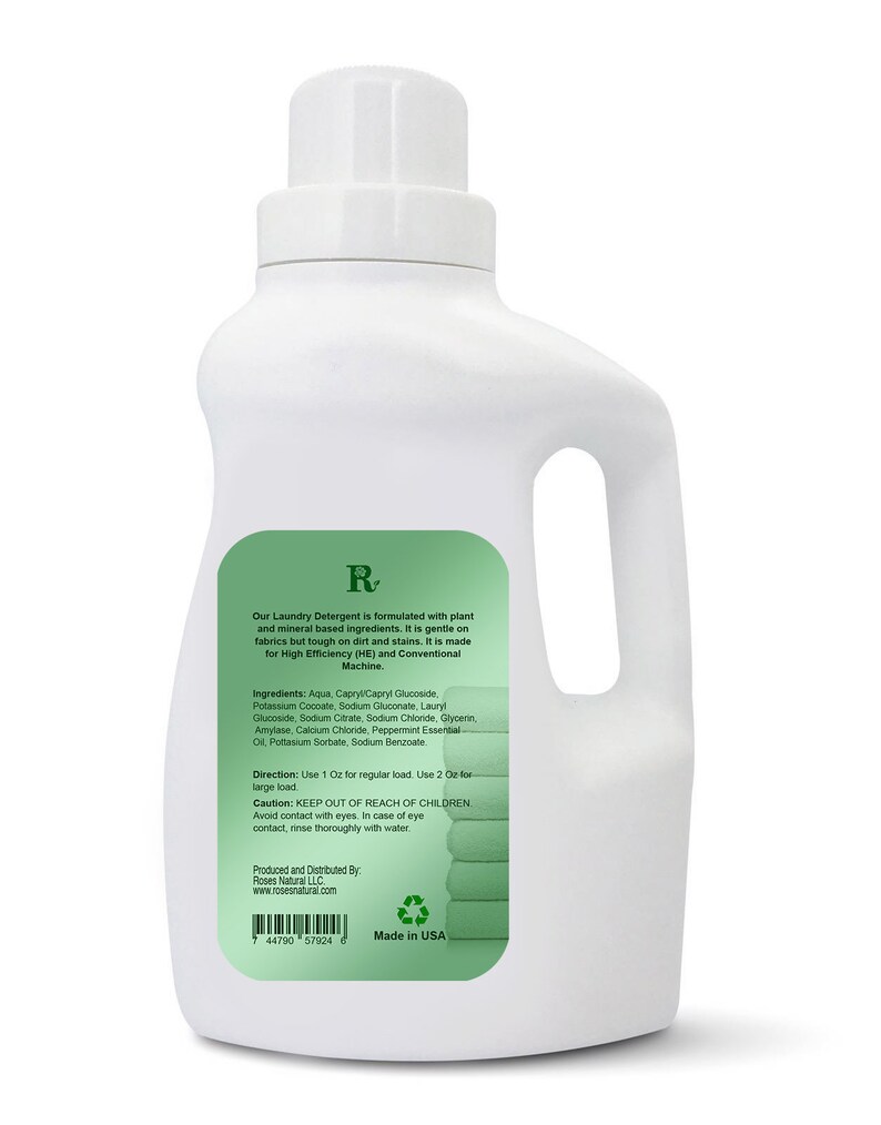 Peppermint Laundry Detergent, Natural Laundry Detergent, Organic