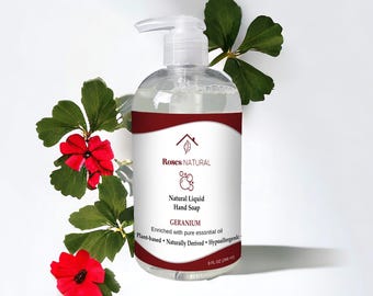 Natural Geranium Liquid Hand Soap: Vegan Eco Soap