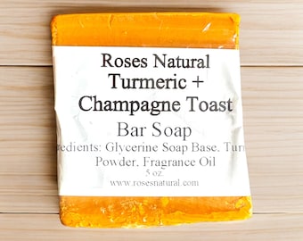 Handmade Turmeric Bar Soap: Champagne Toast Scent