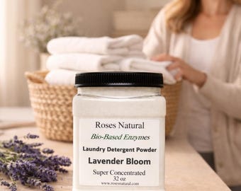 Bio-Based Enzymes Laundry Detergent Powder| Plant-Based, HE Safe, Low Suds, Gentle Clean| Essential Oils Scented| Stain Remover| Natural